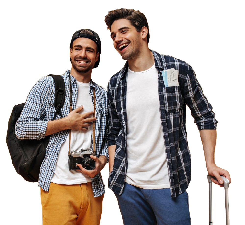 Amigos viajando